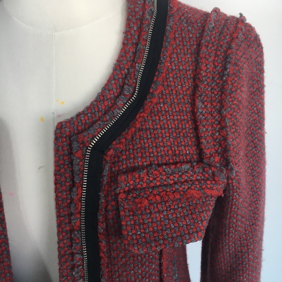Hinge Tweed Blazer with Zipper Detail - Picture 3 of 7